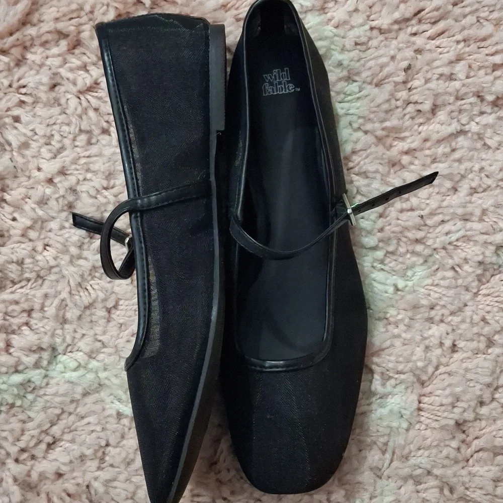 Wild Fable Black Sheer Mary Jane Flats - Picture 3 of 3